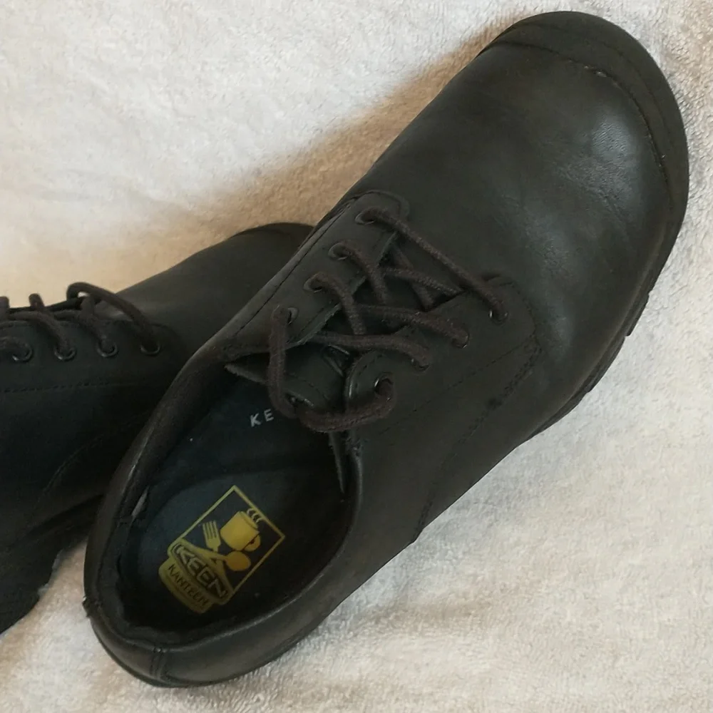 Keen Leather Kanteen Oxford, Black,‎ Size 8.5D, Work Shoes
